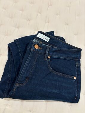LOFT Deep Indigo Slim Straight Jeans